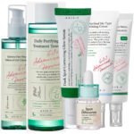 AXIS-Y Optimal Collection for Glowing Skin - Complete Skincare Routine with Purifying Cleansing Gel, Treatment Toner, Brightening Glow Serum, Soothing Calming Cream, and Protective Sunscreen