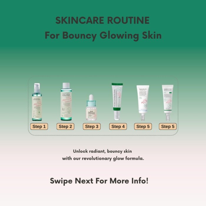 AXIS-Y Optimal Collection for Glowing Skin - Complete Skincare Routine with Purifying Cleansing Gel, Treatment Toner, Brightening Glow Serum, Soothing Calming Cream, and Protective Sunscreen