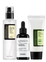 Cosrx Ultimate Skincare Renewal Trio - Advanced Snail 96 Mucin Power Essence, The Vitamin C 23 Serum, and Aloe Soothing Sun Cream SPF50+/ PA+++