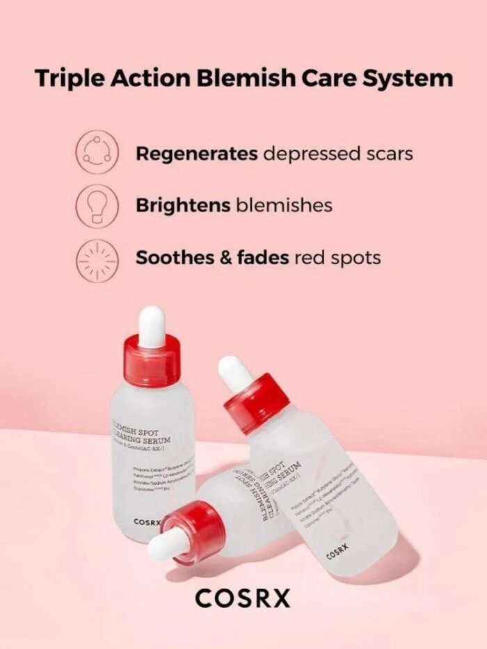 Cosrx AC Collection Complete Blemish & Acne Care Set 5 - Calming Foam Cleanser - Soothing Moisturizer - Blemish Spot Clearing Serum - Blemish Spot Drying Lotion - Calming Liquid Intensive