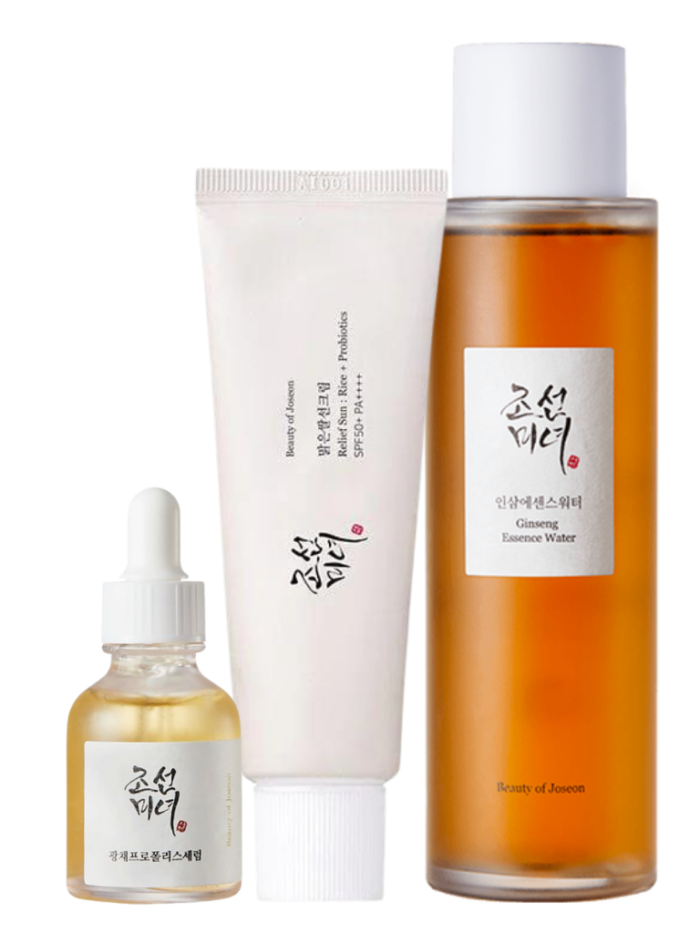 Beauty of Joseon Revitalize And Radiate Trio Ginseng Essence Water Glow Serum Sunscreen Rice Probiotics SPF50+ PA++++