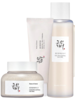 Beauty of Joseon Radiant Glow Pack & Face Scrubber - Ground Rice & Honey Mask - Glow Replenishing Rice Milk - & Relief Sun with Probiotics Set for a Nourished, Protected, and Radiant Complexion