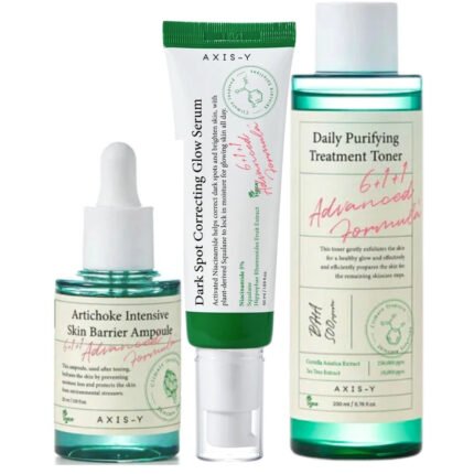 AXIS-Y Revitalize and Radiate Trio Set - Complete Skincare Routine with Balancing Toner, Barrier Repair Ampoule, and Brightening Glow Serum